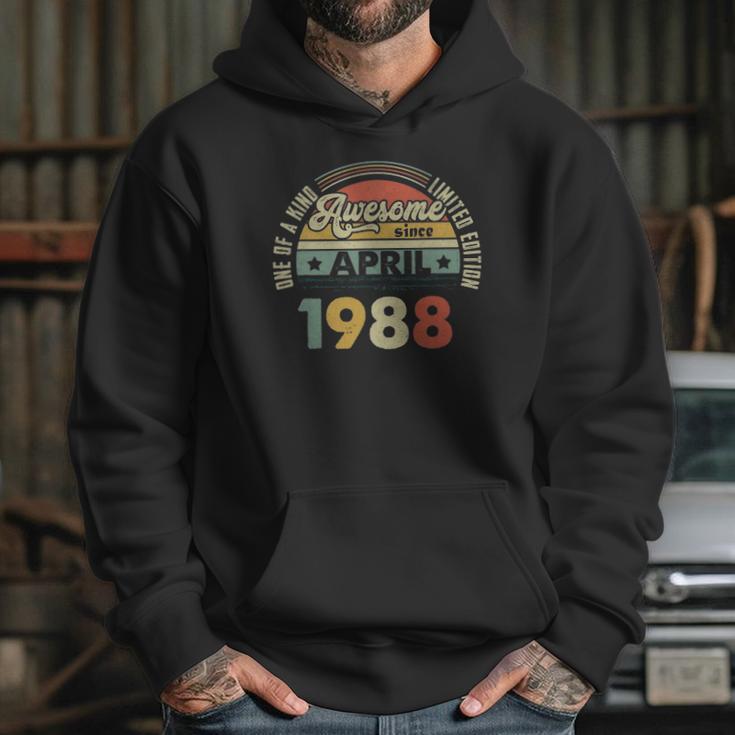 Vintage Retro April 1988 33Rd Birthday Gift 33 Years Old Hoodie Gifts for Her