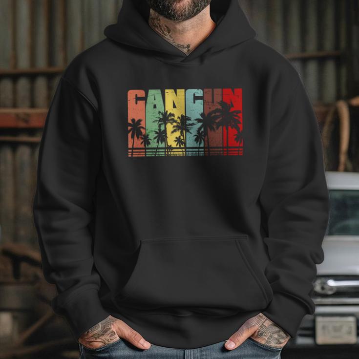 Vintage Retro Cancun Palm Tree Logo Hoodie Gifts for Her