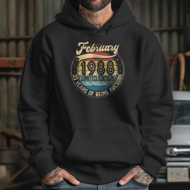 Vintage Retro February 1988 33Rd Birthday Gift 33 Years Old Hoodie Gifts for Her