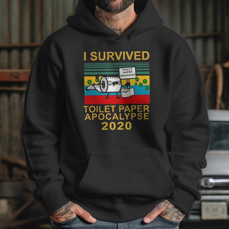 Vintage Version I Survived Toilet Paper Apocalypse 2020 Funny Hoodie Gifts for Her