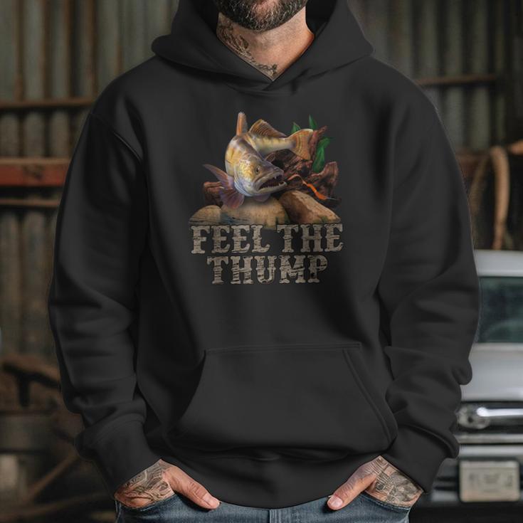 Walleye Fishing Funny Quote Feel The Thump Hoodie Gifts for Her