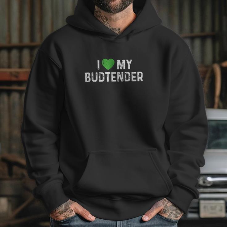 Weed Stoner I Love Heart My Budtender Cannabis Dispensary Hoodie Gifts for Her