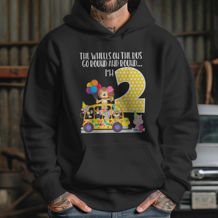 The Wheels On The Bus 2Nd Birthday 2 Yrs Old Family Matching Hoodie Gifts for Her