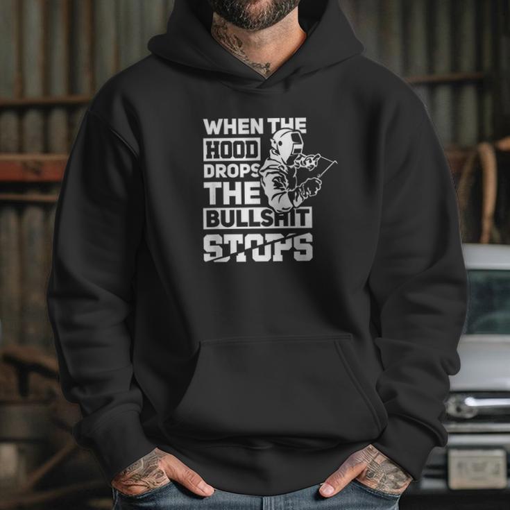 When The Hood Drops Funny Welder Gift Hoodie Gifts for Her