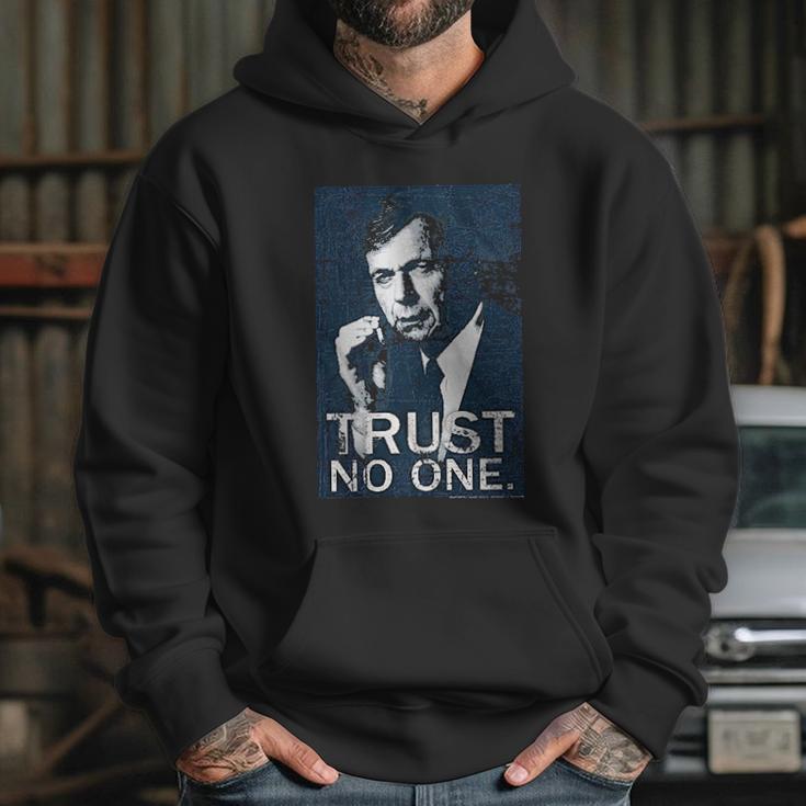 Xfiles Horror Thriller Tv Series Cigarette Smoking Man No Trust Hoodie Gifts for Her