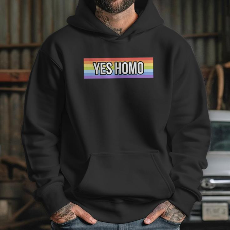 Yes Homo Gift Funny Gay Pride Month Meaningful Gift Graphic Design Printed Casual Daily Basic Hoodie Gifts for Her