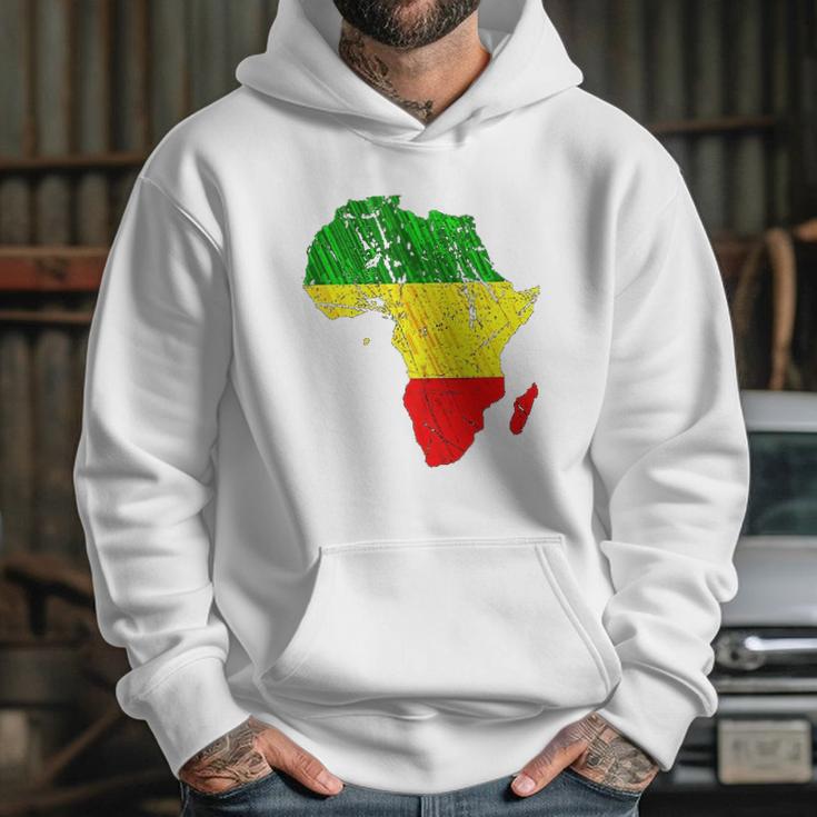 Africa Map Reggae Rasta Print Green Yellow Red Africa Pride Hoodie Gifts for Her