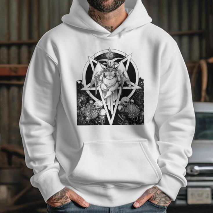 Baphomet Satanist Goat Satanic Dark Art Evil 666 Pentagram Hoodie Gifts for Her