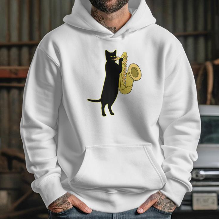 Cat Playing Saxophone Shirt Cool Wind Instrument Sax Gift Hoodie Gifts for Her