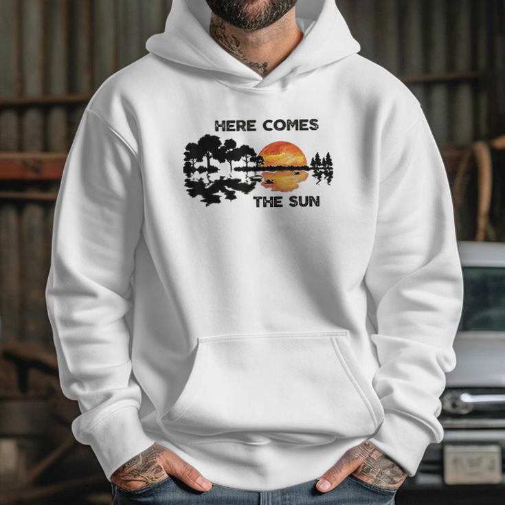 Here Comes The Sun Guitar Silhouette Music Lover Graphic Hoodie Gifts for Her