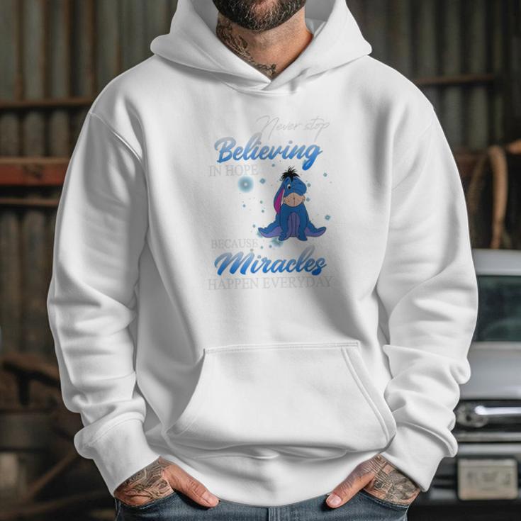 Eeyore Never Stop Believing In Hope Because Miracles Happen Everyday Shirt Hoodie Gifts for Her