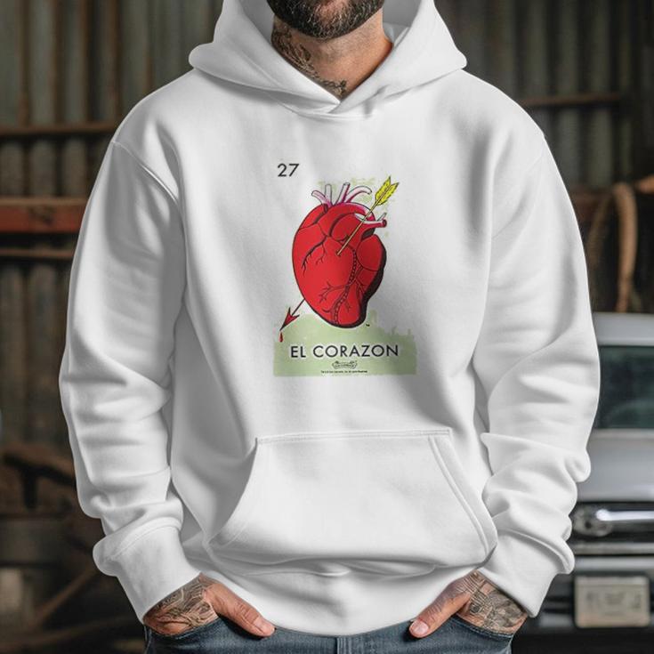 El Corazon Heart Loteria Card Mexican Bingo Hoodie Gifts for Her