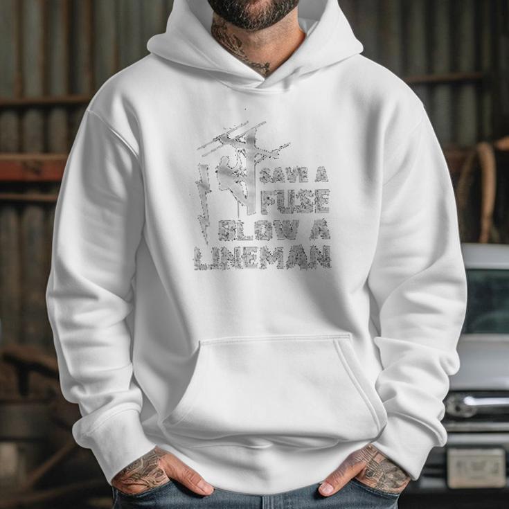 Electrican Save A Fuse Blow A Lineman Hoodie Gifts for Her