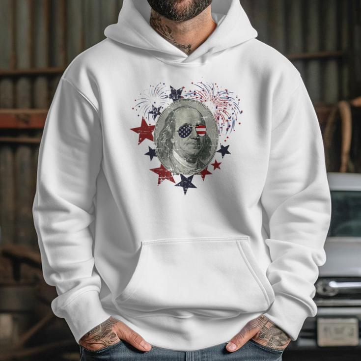 Fourth Of July Ben Franklin Patriotic American Hoodie Gifts for Her