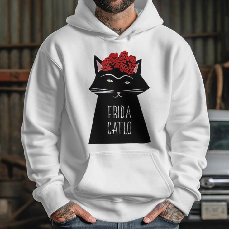 Funny Frida Kahlo Cat Art Hoodie Gifts for Her