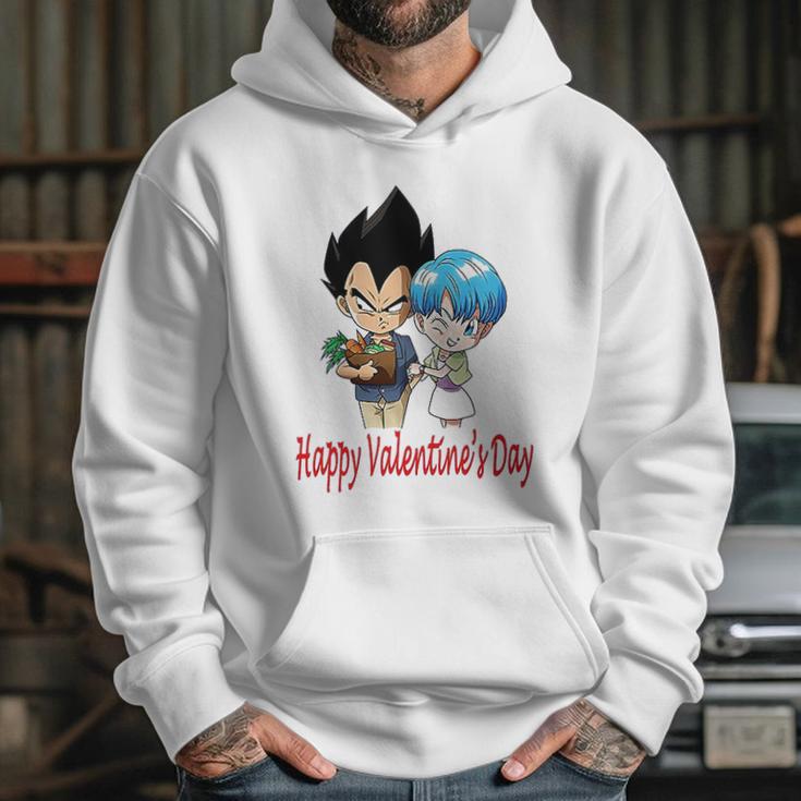 Happy Valentine Day Vegeta And Bulma Couple Hoodie Gifts for Her