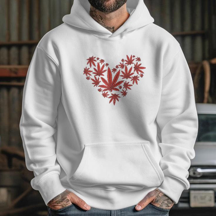 Heart Funny Valentines Day Cannabis 420 Pot Stoner Gift Hoodie Gifts for Her