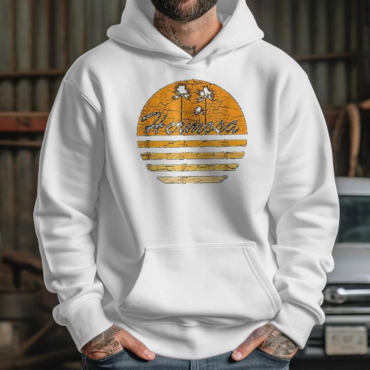 Hermosa Ca Vintage Retro 70S Throwback Surf Hoodie Gifts for Her