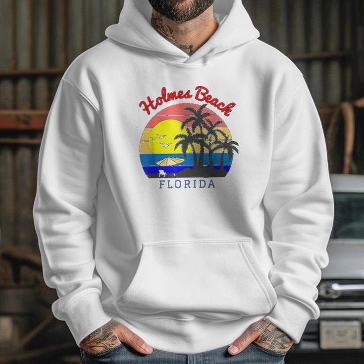 Holmes Beach Florida Vintage Retro Beach Sunset Gift Hoodie Gifts for Her