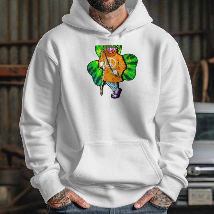 Irish Hippie Leprechaun Peace Shillelagh Guitar Beard Hoodie Gifts for Her