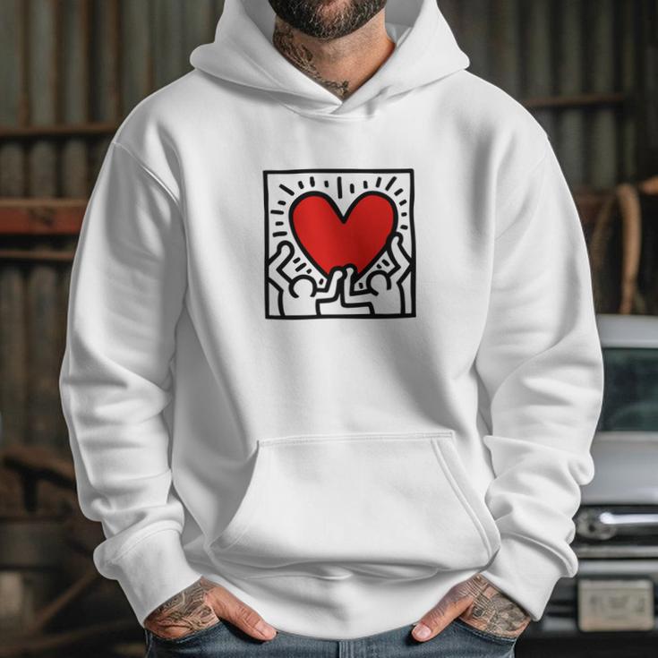 Keith Haring Heart Hoodie Gifts for Her