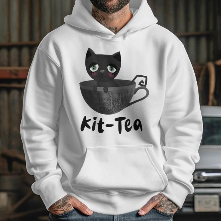 Kit-Tea Cat Lovers Creepy Kawaii Pastel Goth Kitten Teacup Hoodie Gifts for Her