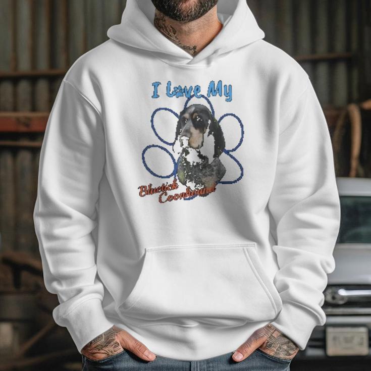 I Love My Bluetick Coonhound Dog Lover Paws Print Hoodie Gifts for Her