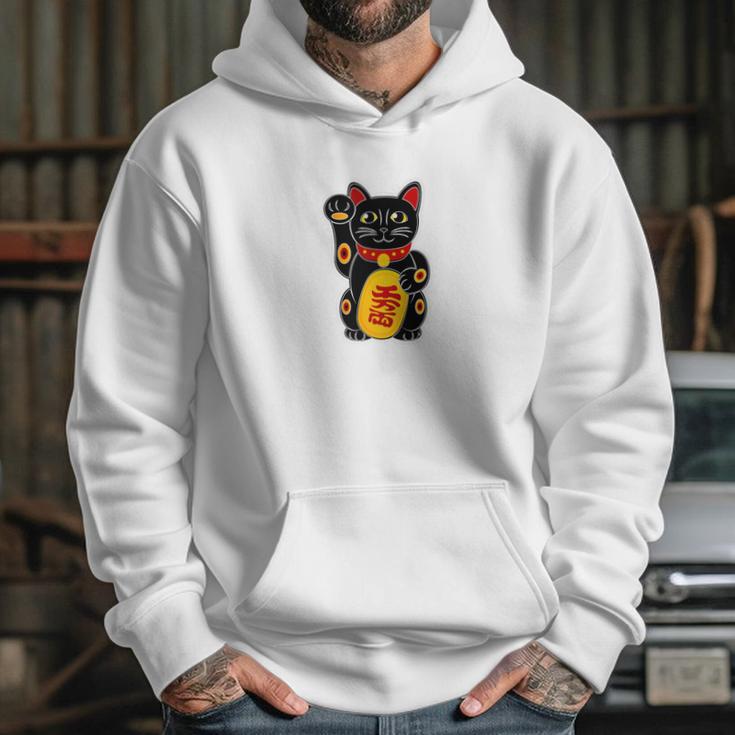 Magic Black Maneki Neko Money Beckoning Lucky Cat Hoodie Gifts for Her