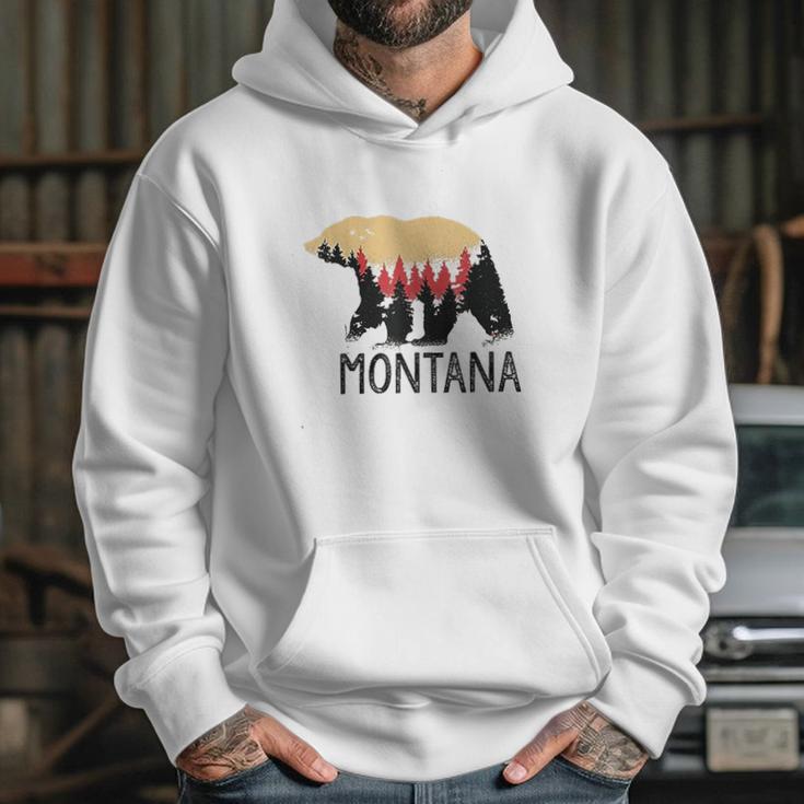 Montana Vintage Grizzly Bear Nature Outdoor Souvenir Gift Hoodie Gifts for Her