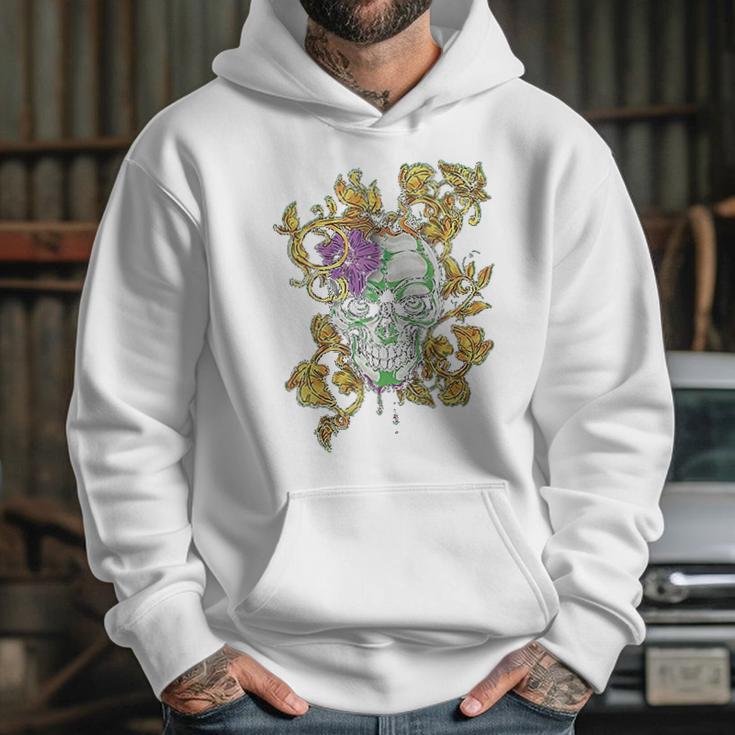 Old Glory Mardi Gras Voodoo Zombie Skull Mens Hoodie Gifts for Her