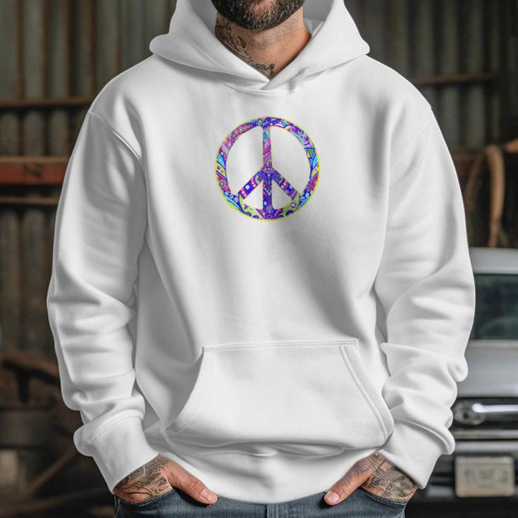 Peace Symbol In Easter Colors For Earth Day Jewel Tone Hoodie Gifts for Her