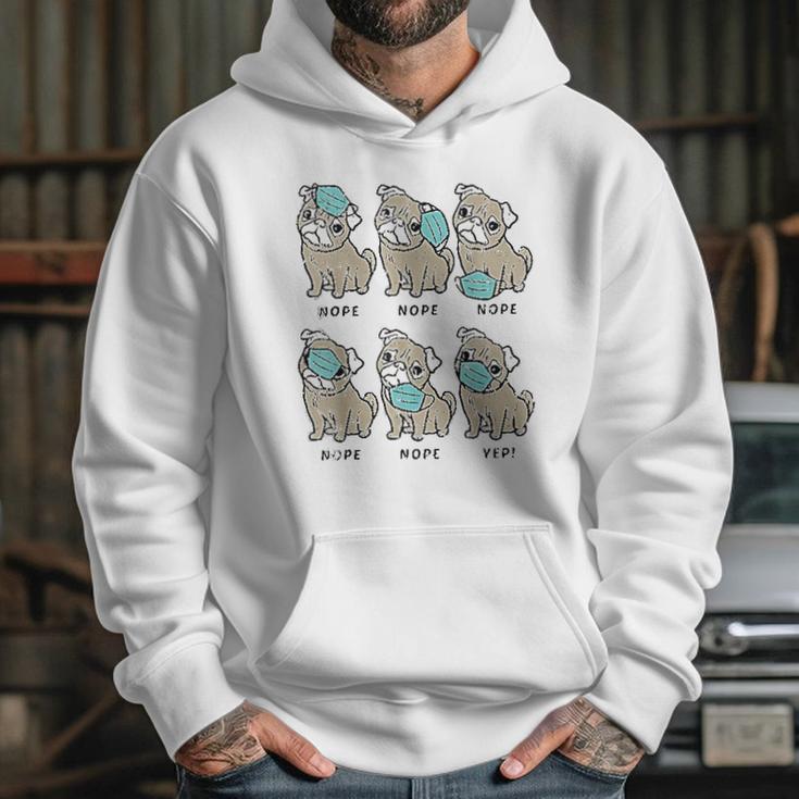 Pug Dog Wearing Face Social Distancing Gift Hoodie Gifts for Her