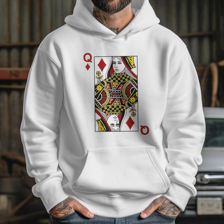 Queen Of Diamond Cards Poker Q Hoodie Gifts for Her