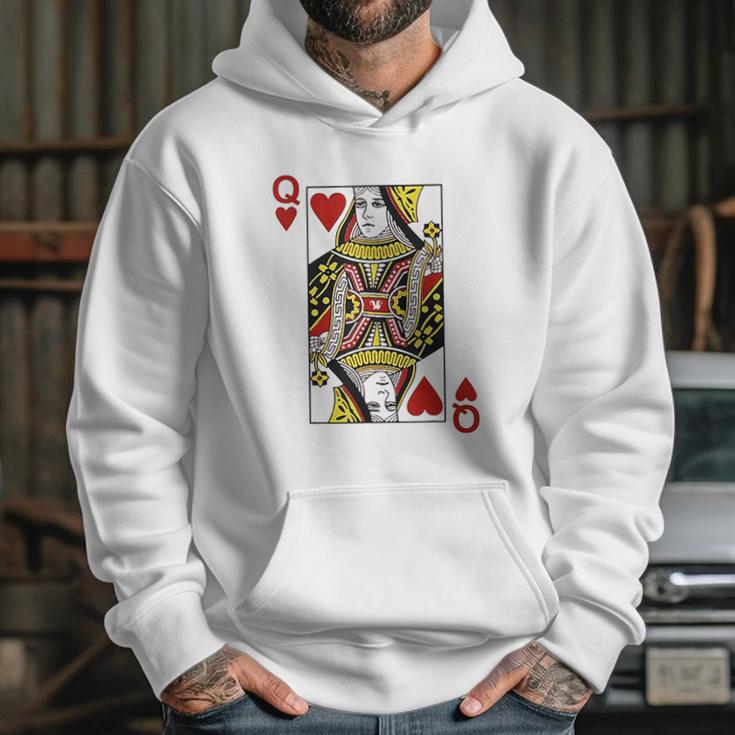 Queen Of Hearts Blackjack Cards Hoodie Gifts for Her