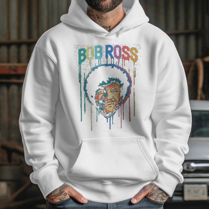 Teelocity Bob Ross Paint Drip Graphic Hoodie Gifts for Her