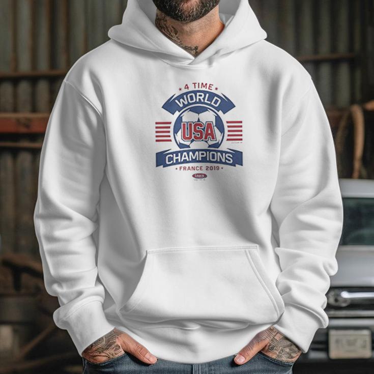 Us Soccer Fans 4 Time World Champs Soft Style Hoodie Gifts for Her