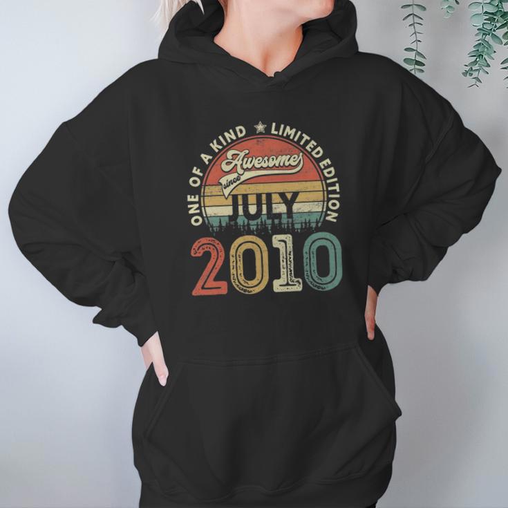 12Th Birthday Retro Vintage Born In July 2010 12 Years Old Hoodie Gifts for Women