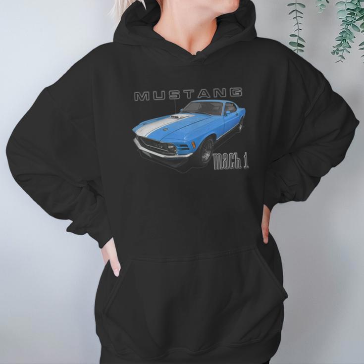 1970 Ford Mach1 Blue Hoodie Gifts for Women