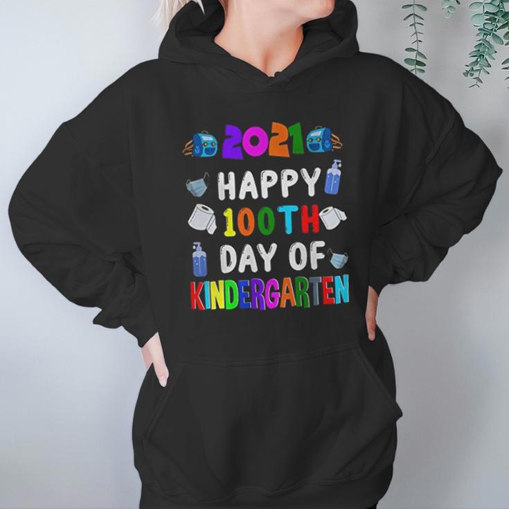 2022 Happy 100Th Day Of Kindergarten Cute 100 Days Hoodie Gifts for Women