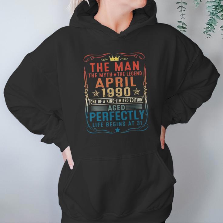 31 Years Old Gift Vintage April 1990 31St Birthday Gift Hoodie Gifts for Women