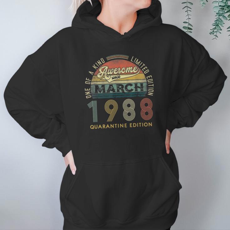 33 Years Old Vintage March 1988 33Rd Birthday Awesome Hoodie Gifts for Women