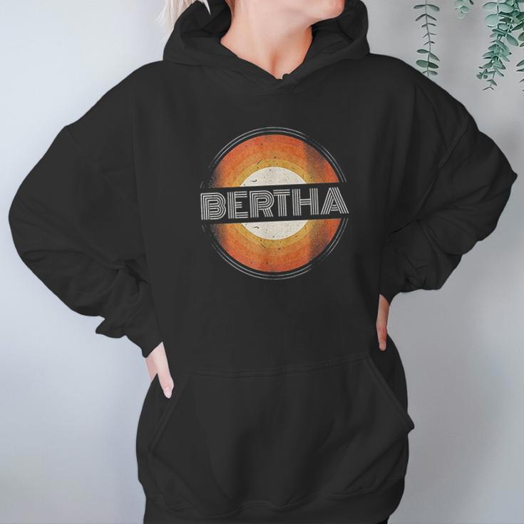 Graphic 365 First Name Bertha Retro Personalized Vintage Hoodie Gifts for Women