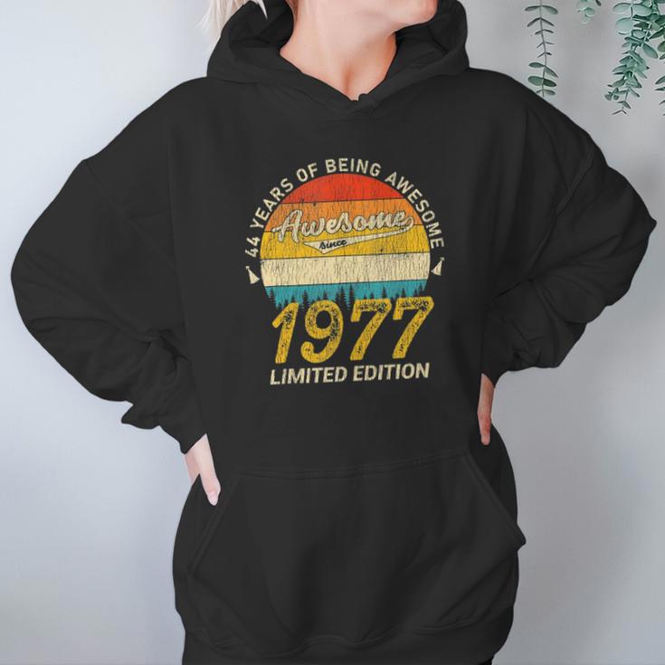 44 Years Old Bday Awesome Since 1977 - Vintage 44Th Birthday Hoodie Gifts for Women