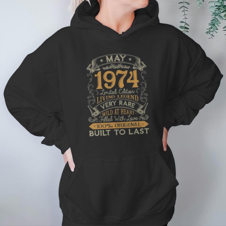 47Th Birthday Gift 47 Years Old Retro Vintage May 1974 Ver2 Hoodie Gifts for Women