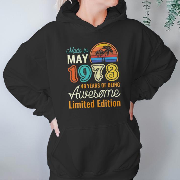 49 Years Old Born In May 1973 49Th Birthday Hoodie Gifts for Women