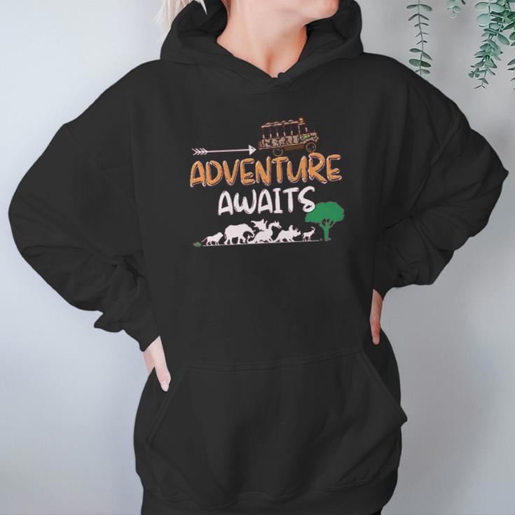 Adventure Awaits Travel Into The Wild Animal Kingdom Safari Hoodie Gifts for Women