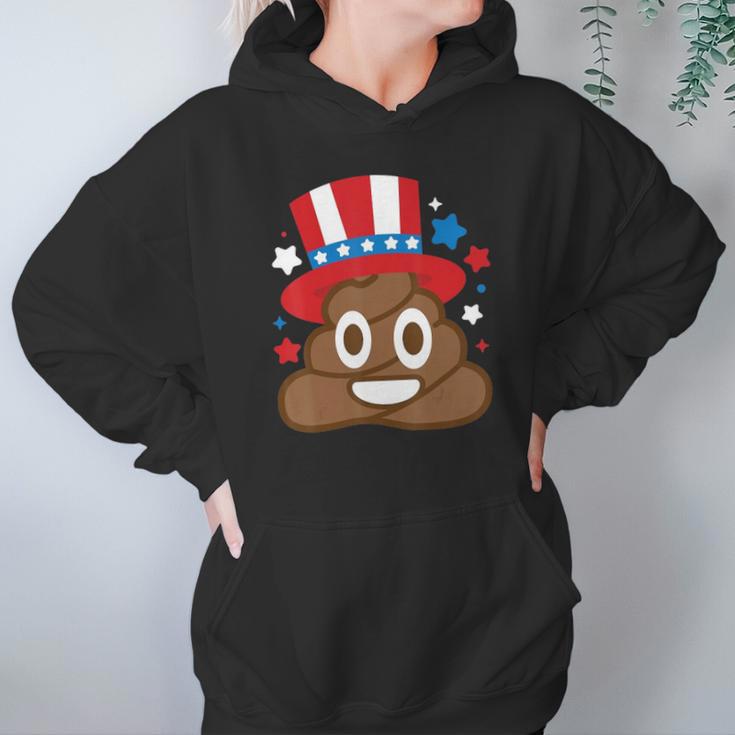 American Poop Emoji Funny 4Th Of July Independence Day Gift Hoodie Gifts for Women