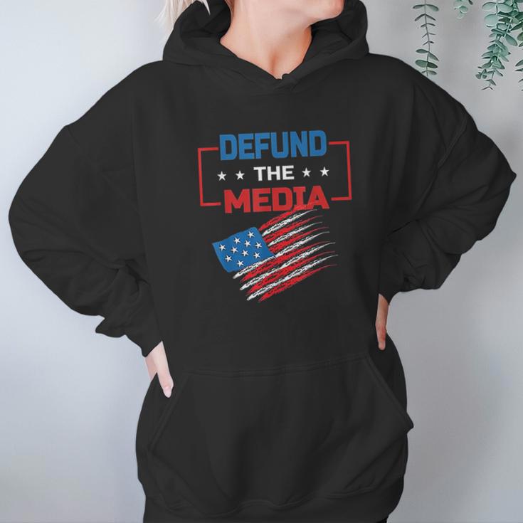 Anti Fake News Defund The Media Hoodie Gifts for Women