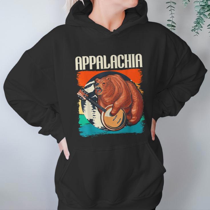 Appalachia Vintage Banjo Player Bluegrass Musician Graphic Design Printed Casual Daily Basic Hoodie Gifts for Women