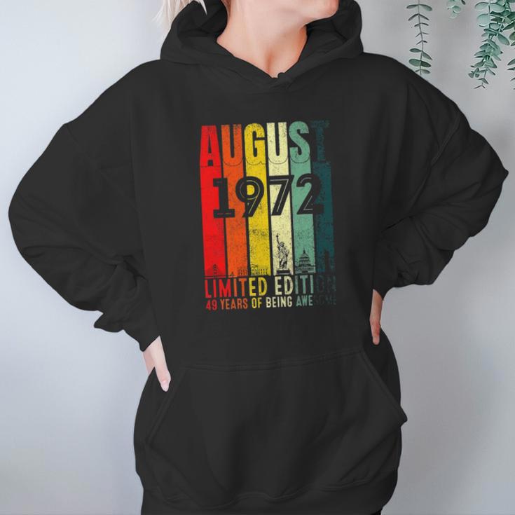 August 1972 49 Years Old 1972 Birthday Gift Hoodie Gifts for Women